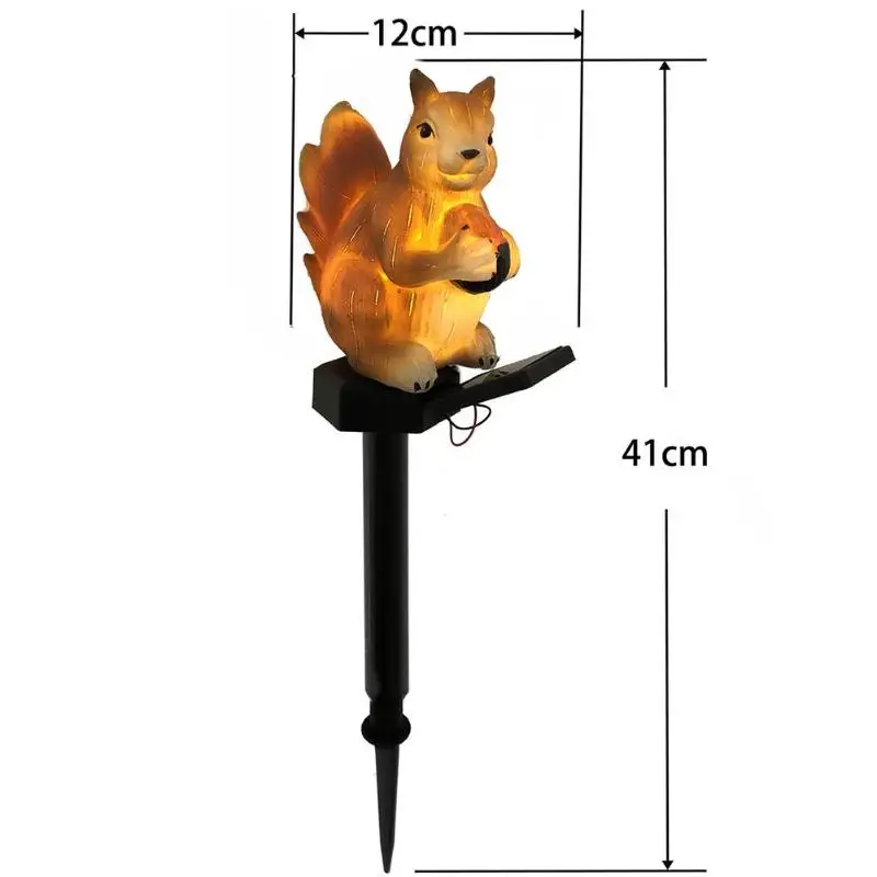 Solar LED Squirrel Lawn Light IP44 Waterproof Garden Pathway Street Landscape Decorative Lamp for Outdoor