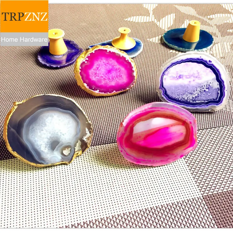 مصنع المبيعات المباشرة الطبيعي العقيق مقبض غير النظامية مقبض كريستال الحديثة البساطة خزانة خزانة خزانة الباب درج