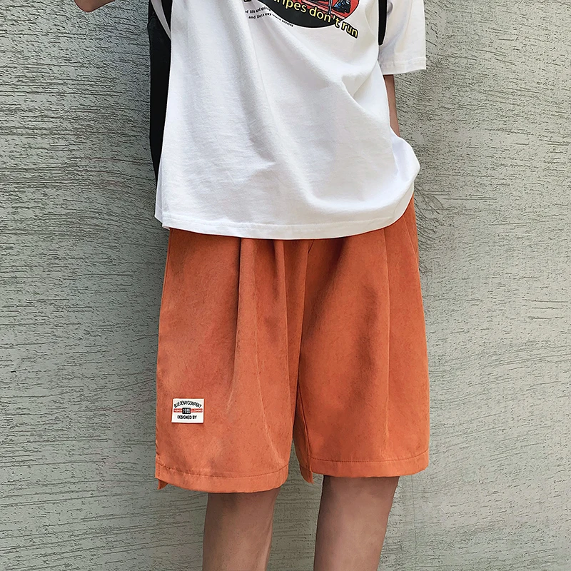 Шорты мужские модные Летние Новые однотонные Прямые повседневные шорты мужские уличные хип-хоп свободные шорты Мужская одежда