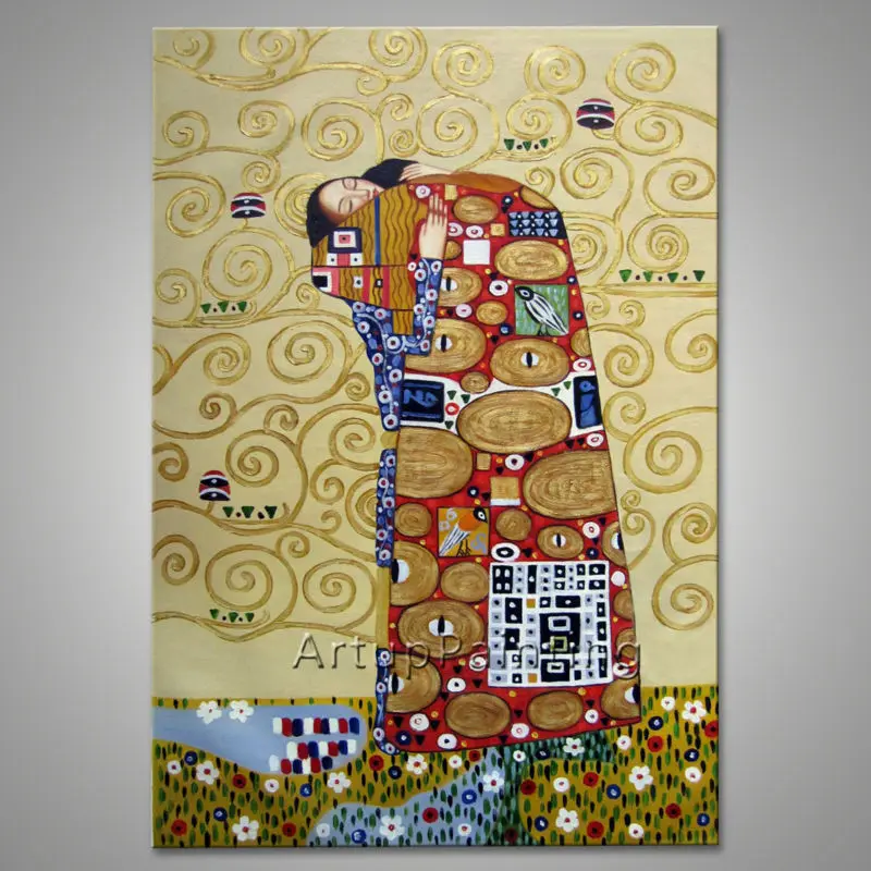 Gustav Klimt картина маслом на холсте Ручная роспись поцелуй картины для гостиной