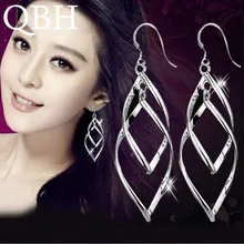 EK927 Новая мода Панк Brincos твист ромб полый лист большие серьги висюльки для женщин Свадебные ювелирные изделия Mujer Букле д 'ореиль