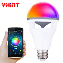 E27 приложение управления smart led портативный динамик bluetooth воспроизведения музыки затемнения Интеллектуальные светодиодные лампы префект