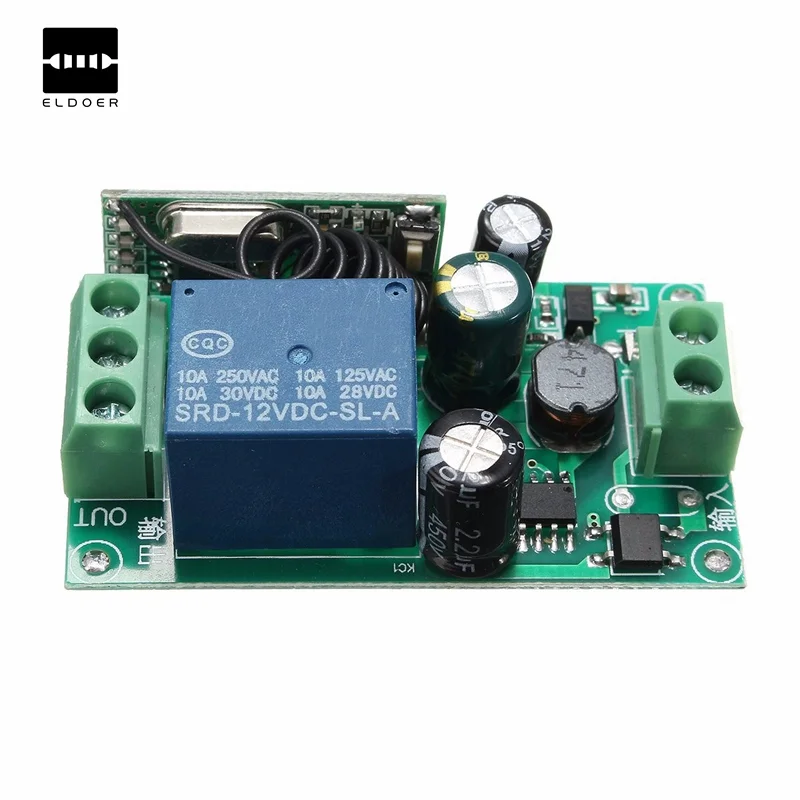 

1Ch 433MHz Wireless Relay RF 220V Remote Control Switch DC 12V 10A Super heterodyne receiver Integrated Circuits