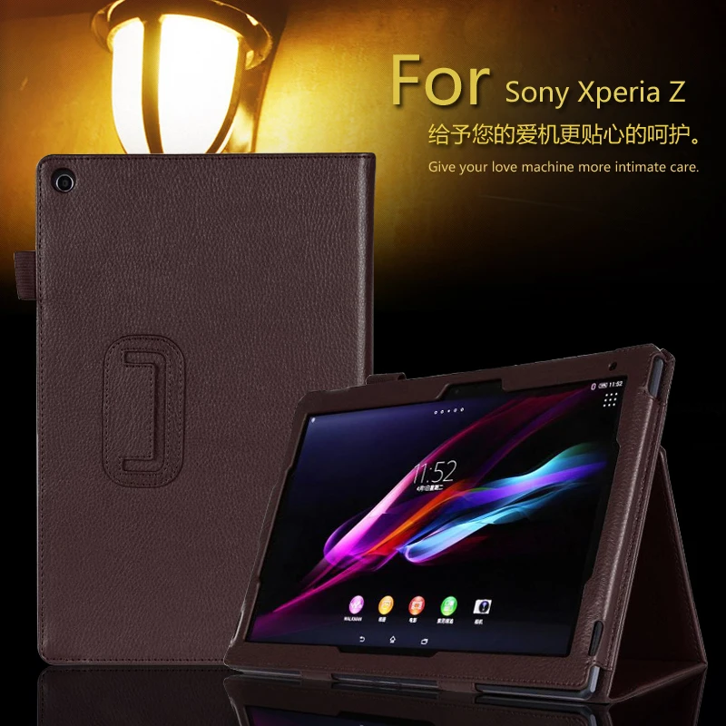 Case for 10.1 inch Sony Xperia Table Z GARUNK Solid Filp Litchi Leather Protective Cover Z1 Tablet Accessories | Компьютеры и офис