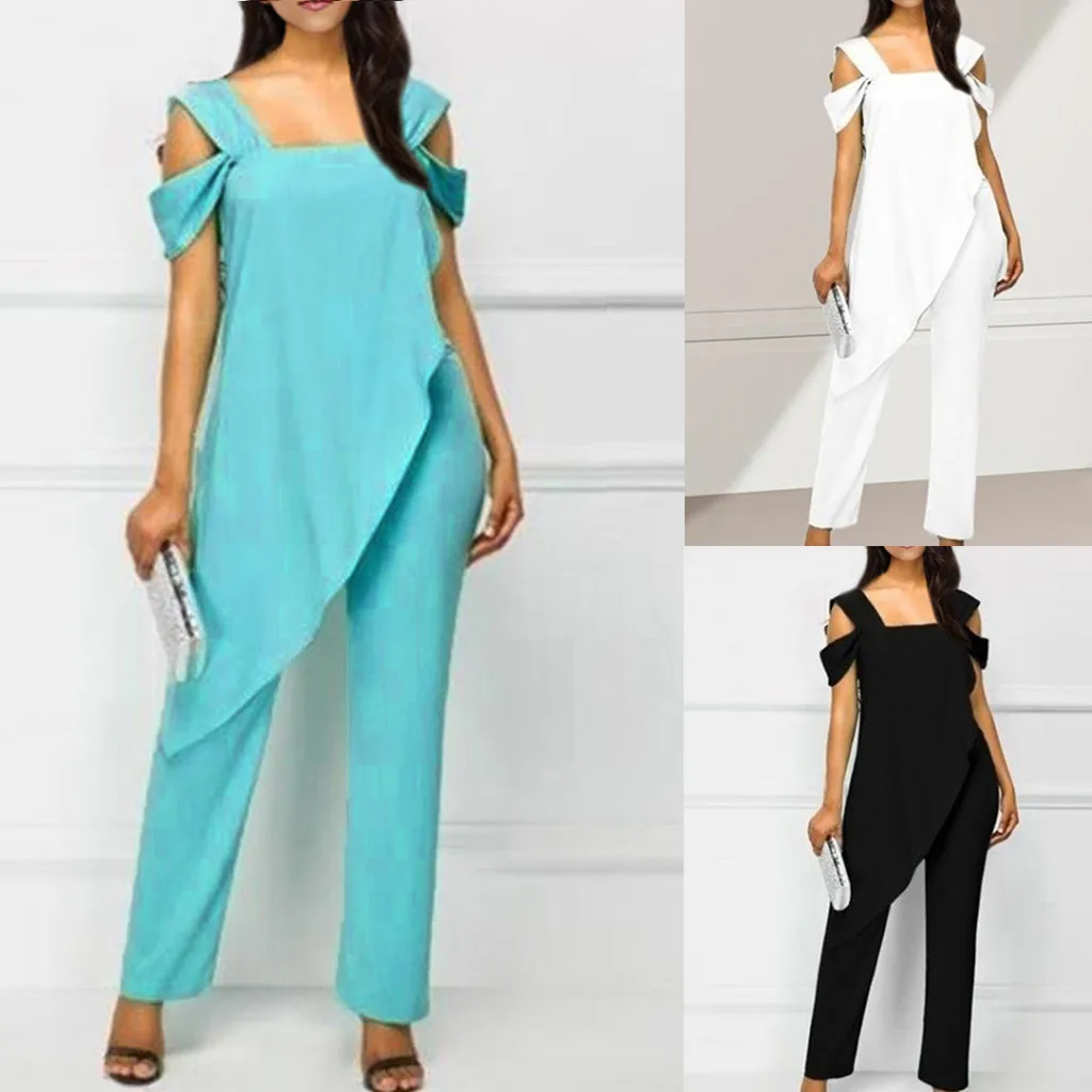 

Women's Plus Size Jumpsuit 5xl Casual Elegant Overalls Irregular Slim Brief Sleeveless Pencil Jumpsuit Combinaison Femme#ss