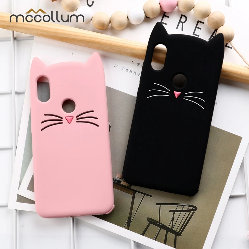Soft TPU Case For Xiaomi Redmi Note 7 6 5 4A 4X 3 A2 5A 6A Mi 8 Lite 9 Se 3D Silicone Cat Ear Cover For Iphone 11 Pro Max Cases
