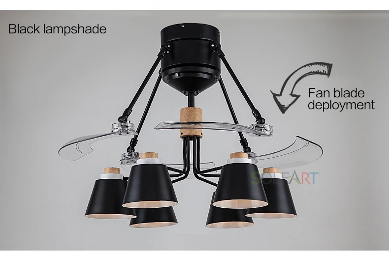 Современный Складной вентилятор светильник s модный Невидимый немой потолочный вентилятор Лампа 48 дюймовые лопатки потолочный вентилятор светильник