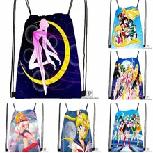 Пользовательские Сейлор Мун и скауты походная сумка на шнурке милый рюкзак для детей(черная спина) 31x40 см#180531-03-19