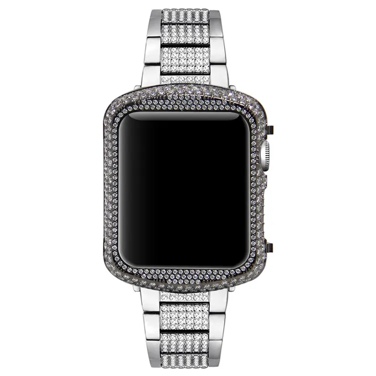 Crystal Diamond Watch Case For Apple Watch Shell frame (17)