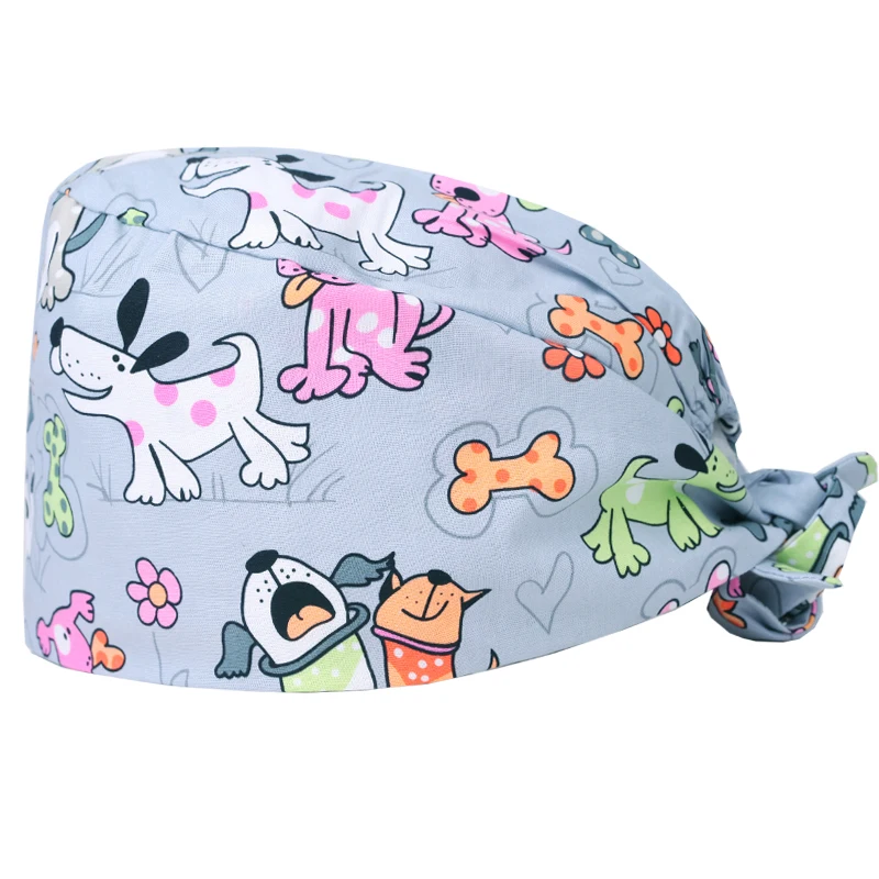 Unisex Mens Tie Back Scrub Cap Surgical Cap Blue Pink Flamingo
