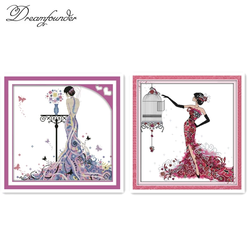 Madame Butterfly Cross Stitch Kit Animal18ct 14ct 11ct Count Print