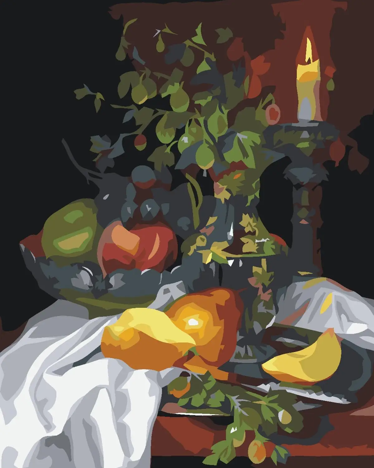 

DIY Frame candle fruit Painting By Numbers Acrylic Paint By Number Handpainted For Home Decor Calligraphy Painting