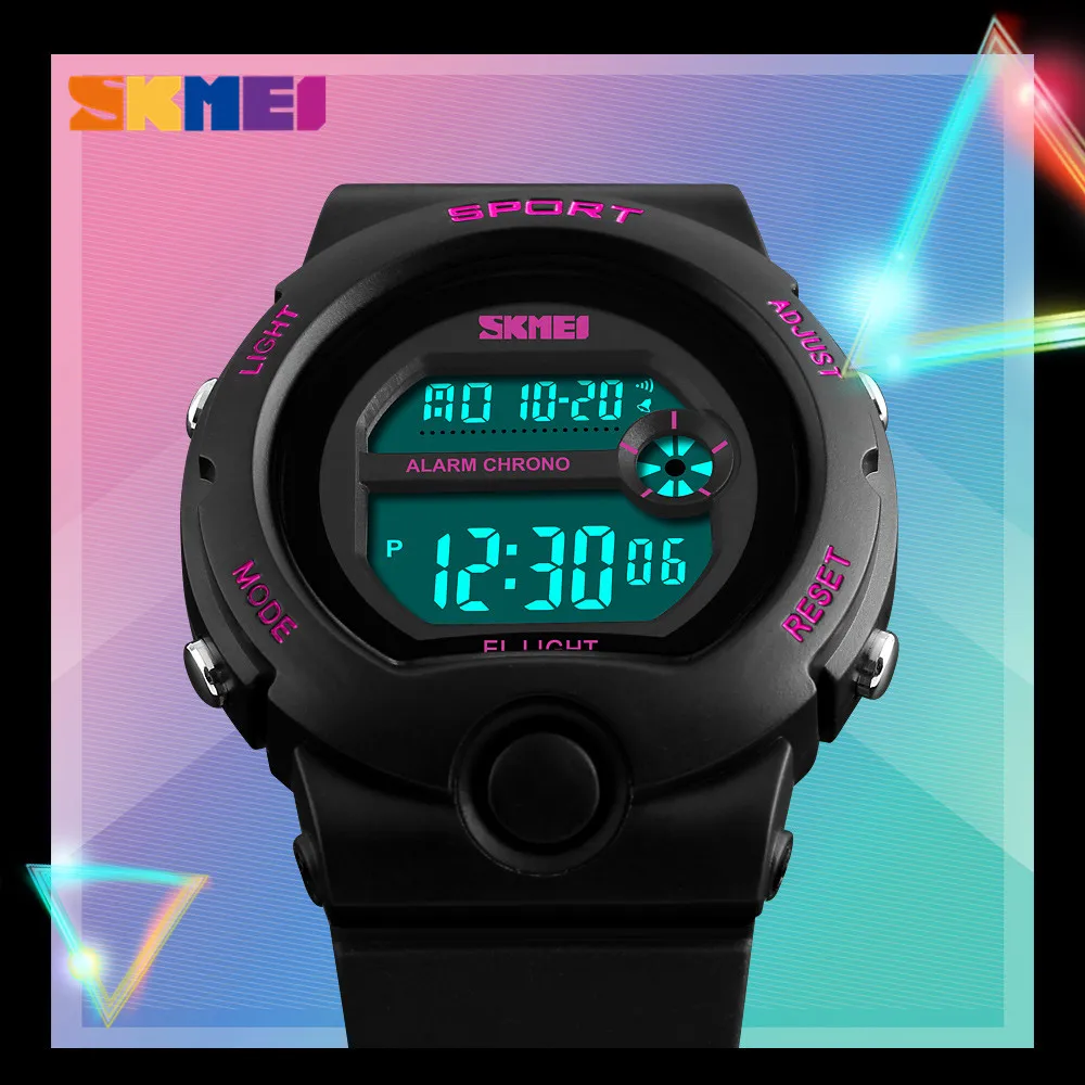 SKMEI модные женские часы Водонепроницаемый Chrono Часы женский сигнализации