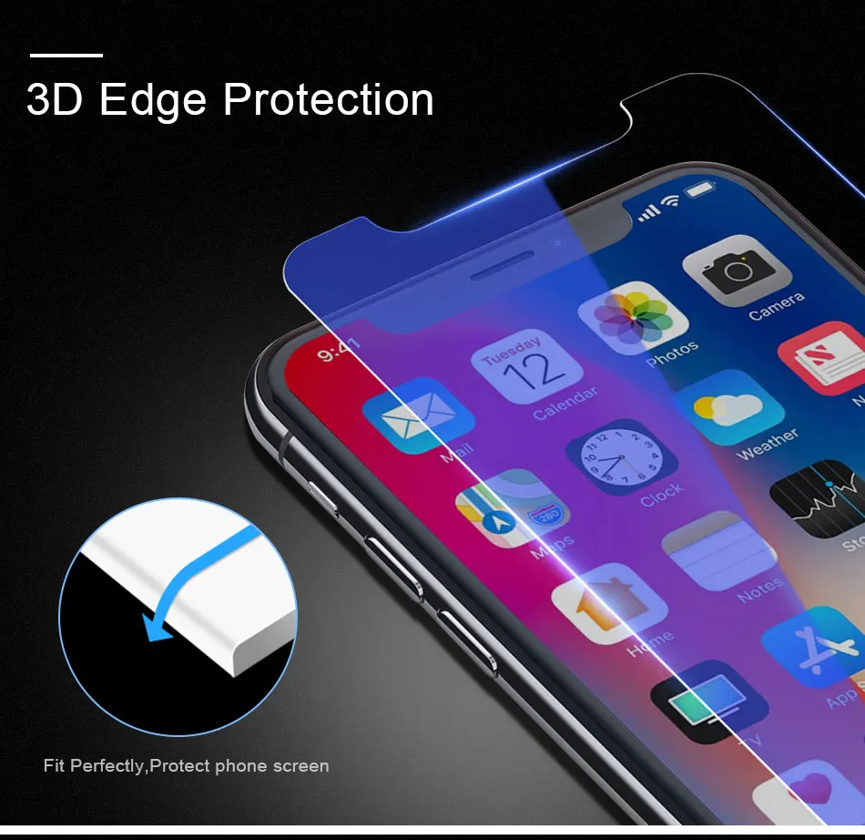 KISSCASE 3D Edge Защитное стекло для iPhone 6 S 6 7 Plus XS Max 9 H зеркальная передняя пленка для iPhone 5S 5 SE X XR Защитная пленка для экрана