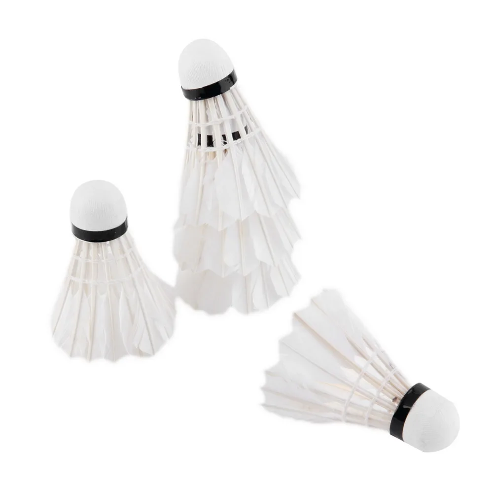 5 piezas pluma de ganso Shuttlecock pájaro blanco Badminton Juego de Pelota Sport Training