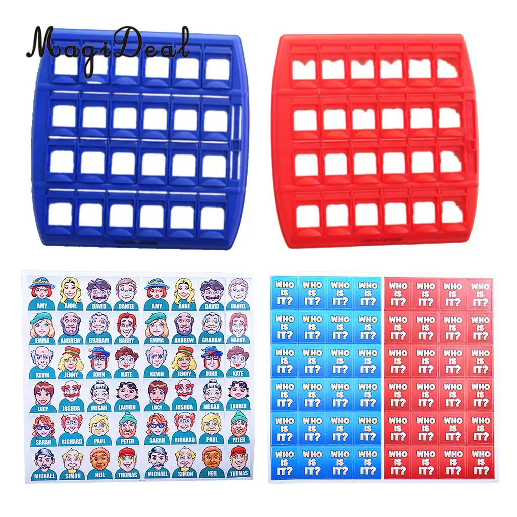 MagiDeal Multicolor Plastic Folding Board Game Toy Who Is It Guessing Game Parent-Child Educational Toy Gifts Sets Observation