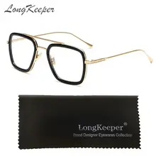 Longkeperer модные горячие оправы для очков Мужские Винтажные стимпанк металлические очки женские прозрачные линзы брендовые дизайнерские очки рамка UV400
