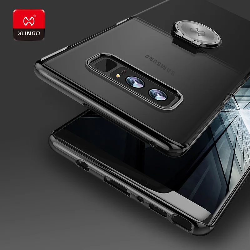 Luxury Brand Ultra thin PC Shell Back Case For Samsung Galaxy Note8 Phone Ring buckle Stand