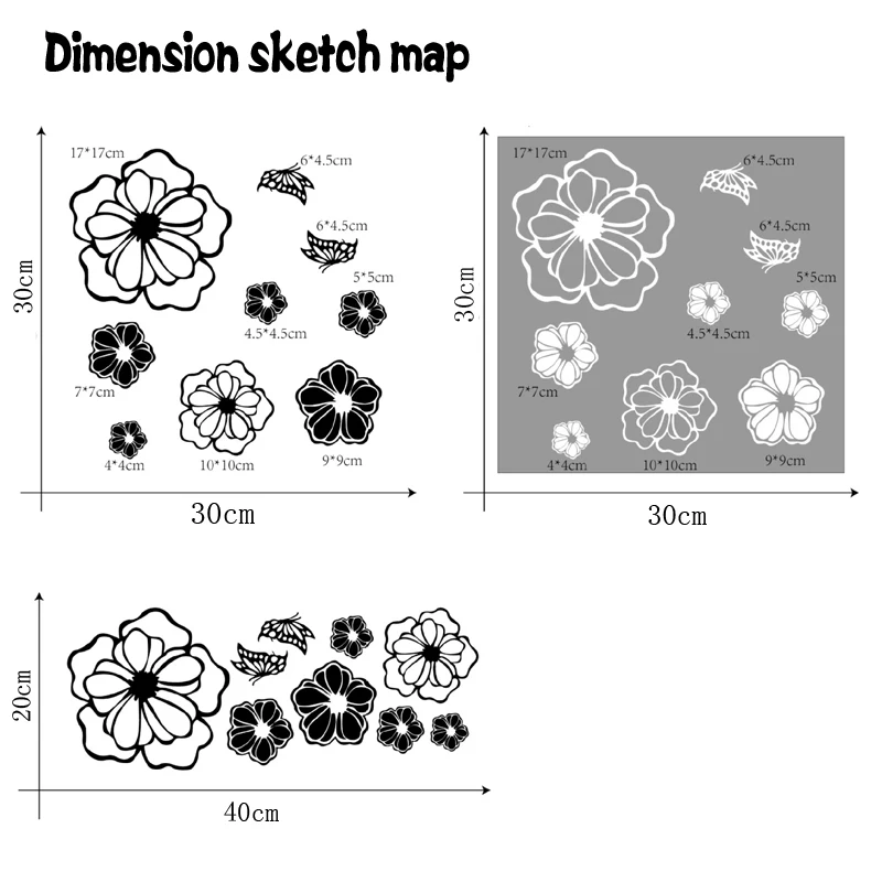 Flowers Butterflies Wall Sticker 11