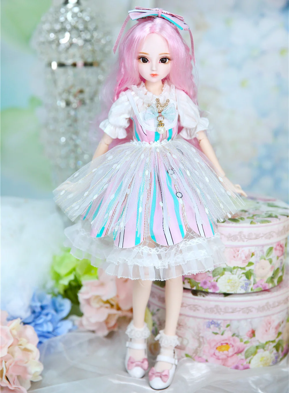 1/4 BJD Blyth кукла молочная королева имя от Amenda розовые волосы механическое соединение тела девушки ледяной, SD