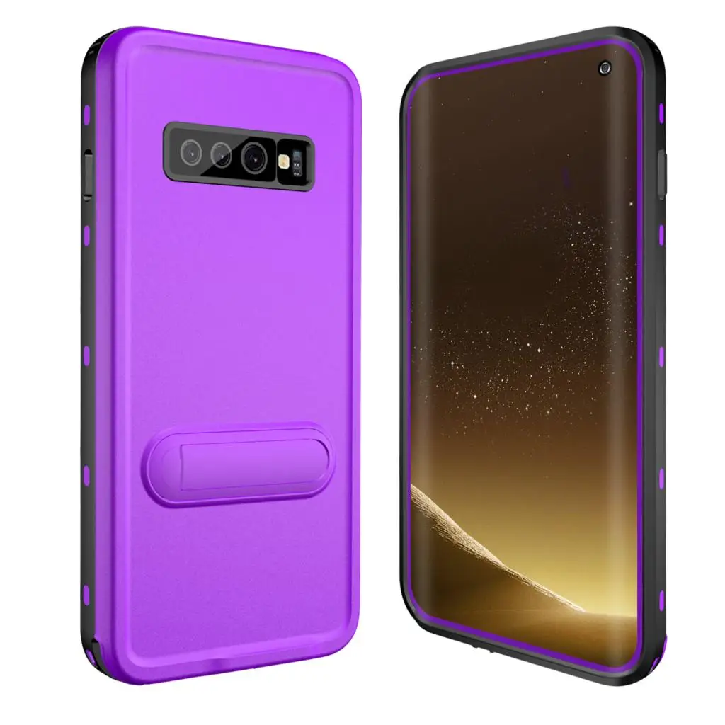 IP68 Водонепроницаемый чехол для телефона для samsung S8 S9 S10 Plus Чехол для плавания под водой чехол s для samsung Galaxy Note 9 10 Plus подставки - Цвет: Фиолетовый