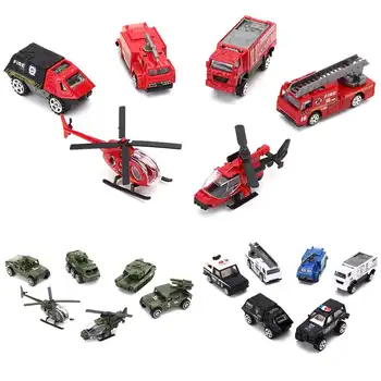 

6 Pack Mini Army Toy Tank Panzer Anti-Air Vehicle Helicopter Playset Assorted Army Vehicle Models Car Toys Original Color