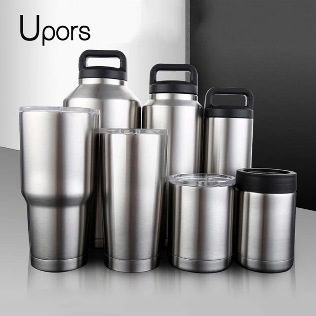 Best Offers UPORS 10/12/18/20/30/36/64OZ Outdoor Sport Water Bottle Stainless Steel Water Bottle With Lid BPA Free Insulated Coffee Tumbler 