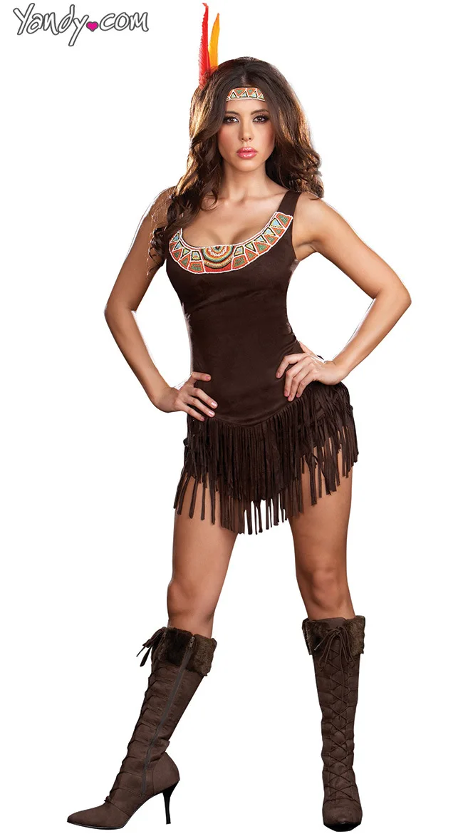 2015Halloween clothes sexy costume uniform pocahontas coffee Halloween