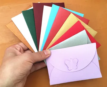 

invitation card Colored Butterfly Buckle Kraft Paper Envelopes Simple Love Retro Buckle Decorative Envelope Small Paper Envelope