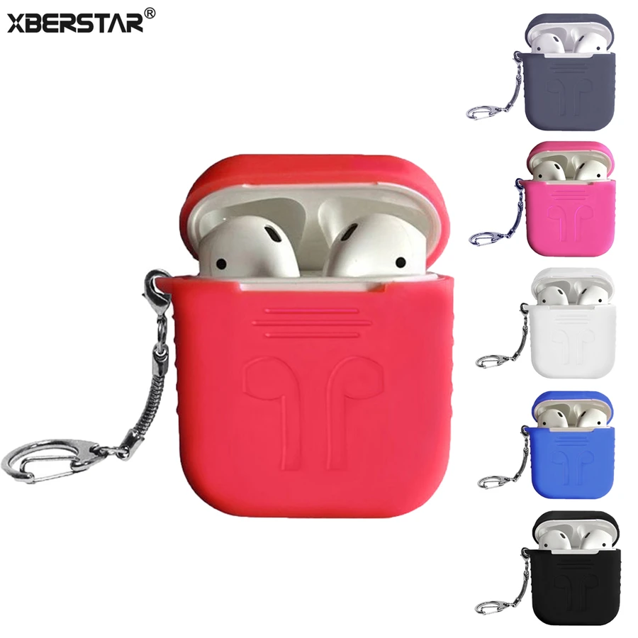 Новый 50 шт. чехол s для Apple Airpods Air Pods силиконовый с цепочкой ключей защитный