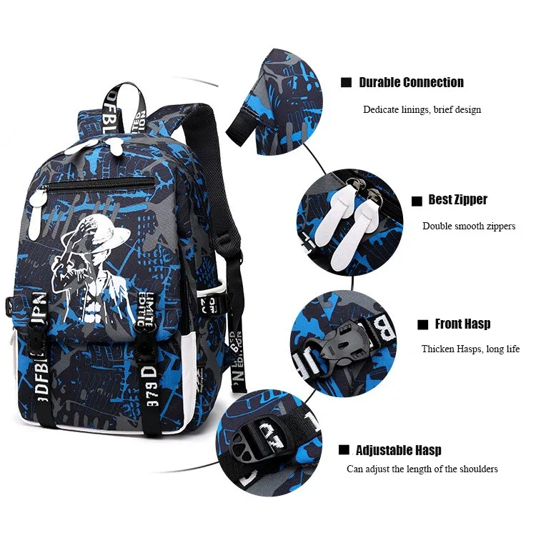 Rains Pan Anime Date A Live Tokisaki Kurumi Oxford Laptop Bag Backpack