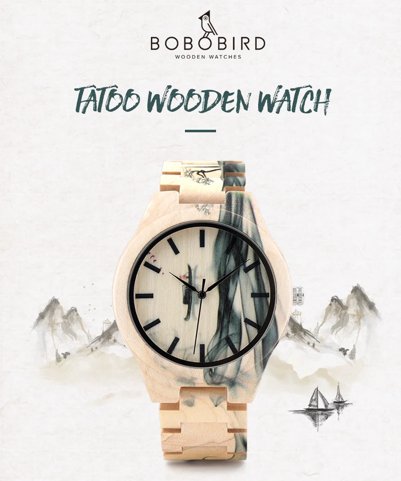 BOBO BIRD деревянные мужские часы лучший бренд класса люкс кварцевые часы отличный подарок для мужчин в деревянной коробке OEM relogio masculino W-O17
