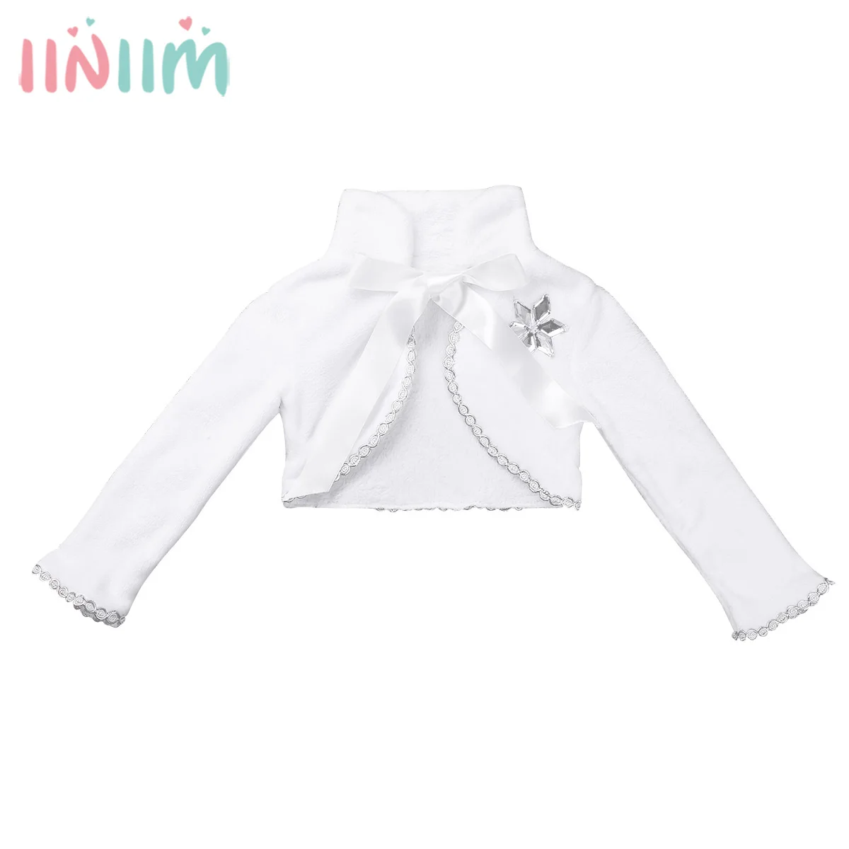 

iiniim Kids Girls Princess Clothing Faux Fur Shrug Cape Coat Winter Warm for Haloween Party Wedding Gown for First Communion