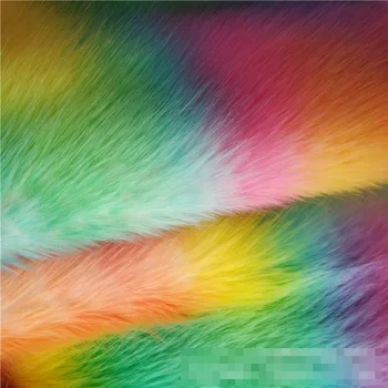 

Fox hair rainbow faux fur color clothing fabric plush fabric wholesale