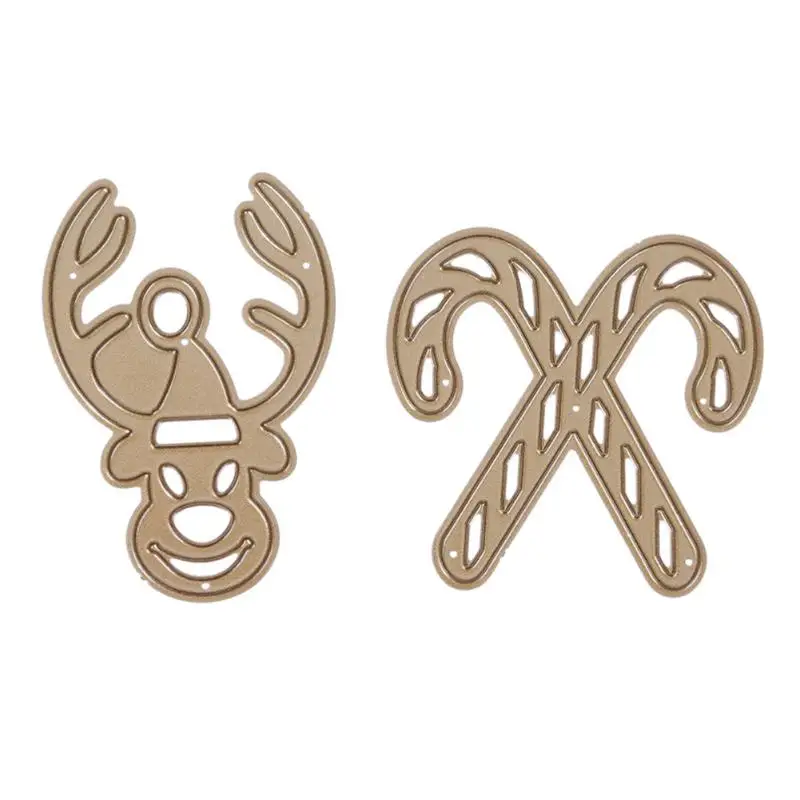 

2pcs Elk Head Cutting Dies For Scrapbooking Stencil For Walls DIY Craft Album Embossing Card Decor Gold E5M1