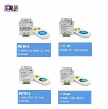 

Milight RF Remote 433MHz FUT040 FUT041 FUT042 Dual White brightness LED Dimmer LED RGB Controller For LED Strip Light Tape