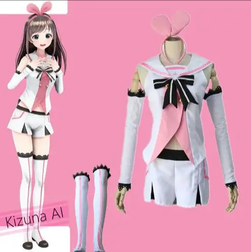 Японские Мультяшные аниме косплей Youtuber Kizuna AI cos A.I.Channel Channel A.I. Маскарадный костюм