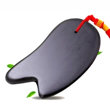 Бийский камень, массаж, камень гуаши, облегчение головной боли, массажная пластина гуаши, инструмент для красоты лица, натуральный черный камень биан, забота о здоровье