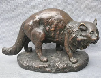 

bi002045 9 Bronze Wild Animal Cat Lynx Art Sculpture Statue