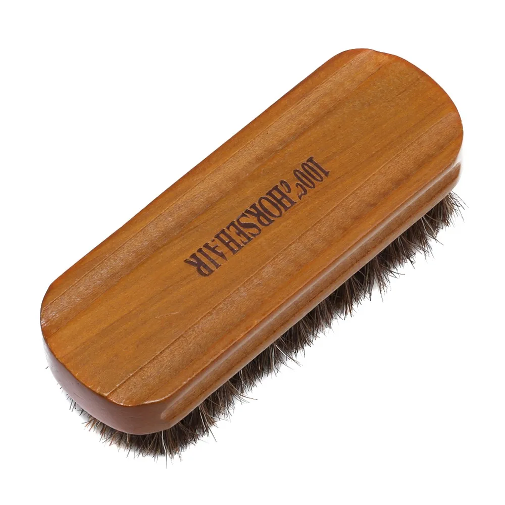Horsehair Shoe Brush Polish Natural Leather Real Horse Hair Soft