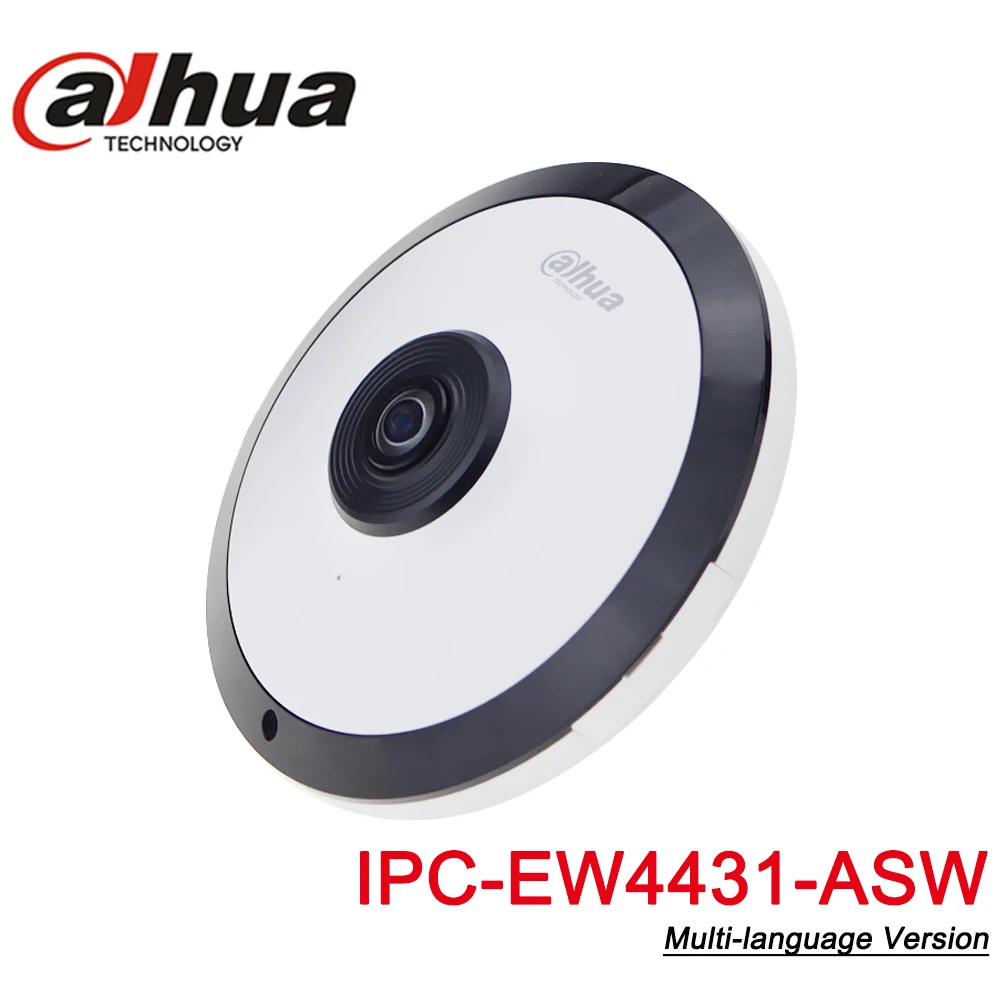 Dahua IPC-EW4431-ASW 4MP панорама 180 градусов POE wifi рыбий глаз ip-камера Встроенный микрофон слот для sd-карты аудио сигнал тревоги вход/выход интерфейс