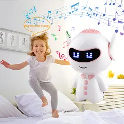 Робот управление Радиоуправляемый игрушечный робот обучения детей Робот СВЕТОДИОДНЫЙ средства ухода для век RC зарядка через usb Smart голос