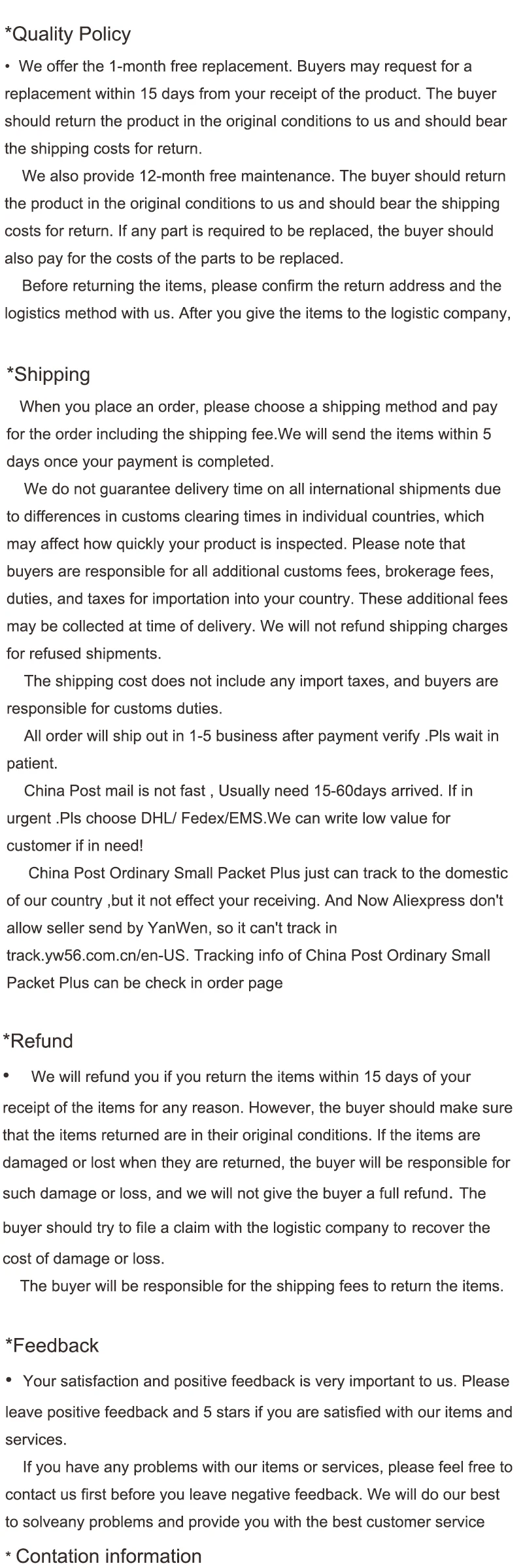 Aliexpress information
