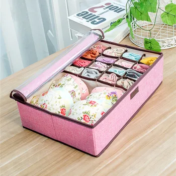 

Linen Underwear Box 17 Lattice Assembly Underwear Underpants Bra Socks Small Object Sorting Storage Boxes 1 Pcs Closet Organizer