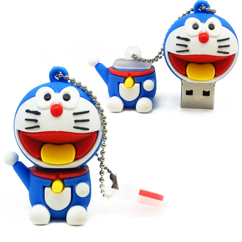 Креативная карта памяти 128 ГБ usb флеш-накопитель с изображением робота кота дораэмона 64 ГБ 32 ГБ 16 ГБ флеш-накопитель 8 ГБ 4 ГБ флеш-накопители usb 2,0 с милым рисунком