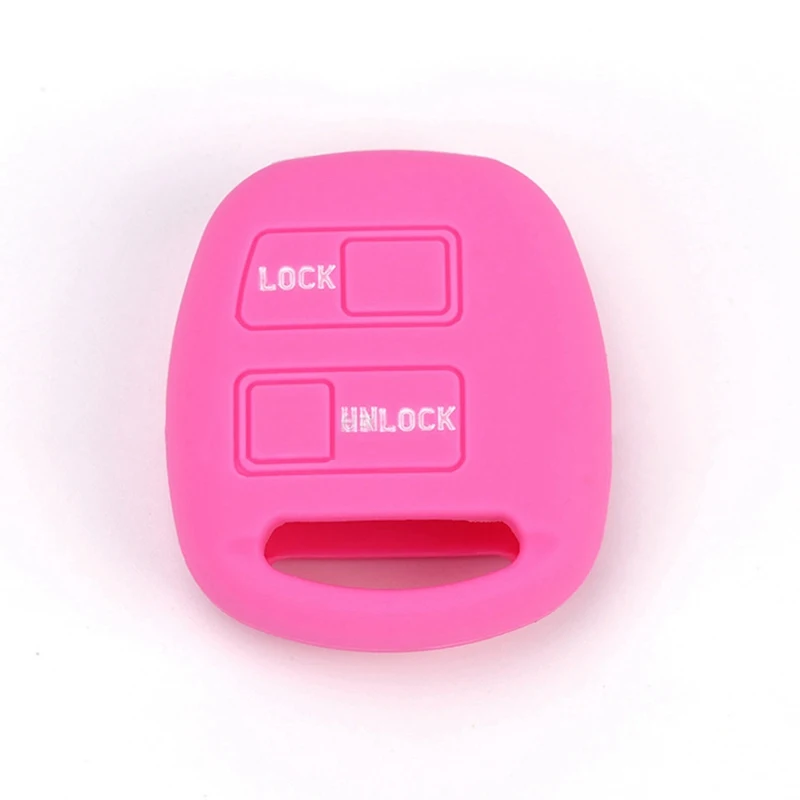 Silicone 2 Buttons Car Key Fob Case Cover Skin For TOYOTA CAMRY RAV4 PRADO COROLLA AVENSIS LAND CRUISER YARIS