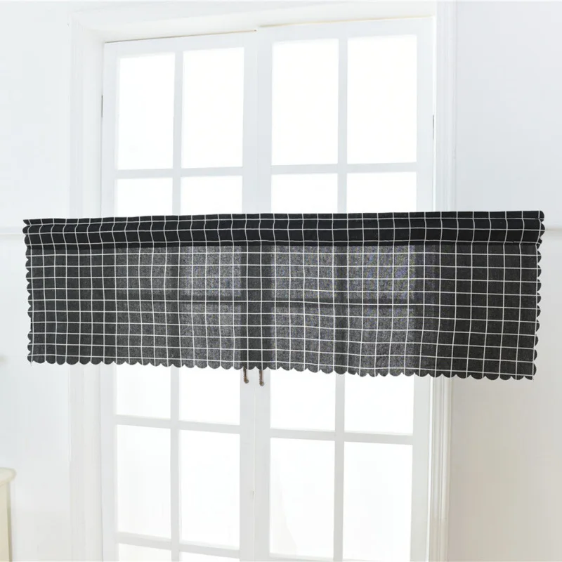 

New45*150cm Window Screen Kitchen Balcony Multicolor Printed Plaid Household Short Curtain Home Textile Curtain5125