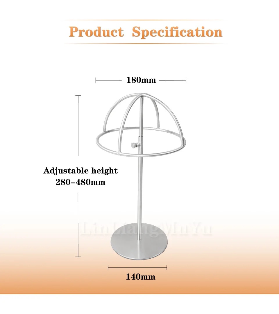 Linliangmuyu металла манекен для шляп держатель из нержавеющей стали Дисплей колпачок наращивание волос и парики регулируемая высота MJ07