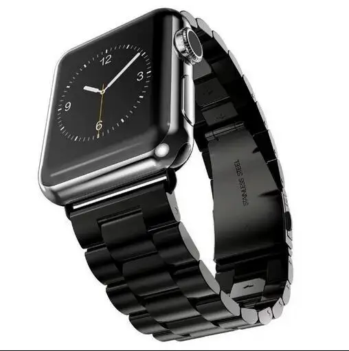 Высококачественный металлический ремешок из нержавеющей стали с пряжкой для Apple Watch 38 мм 42 мм 40 мм 44 мм ремешок для iwatch серии 5 4 3 2 1 - Цвет ремешка: 3zhu-black