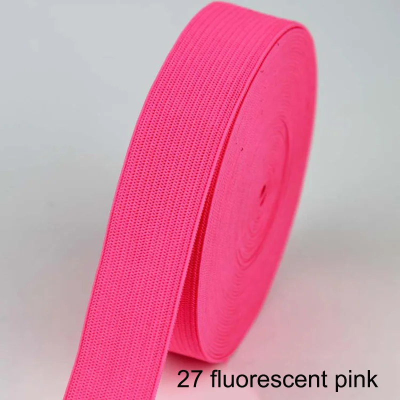 27 fluorescent pink 2 м/лот, 20 мм, цветные плоские эластичные ленты для шитья, аксессуары для свадебной одежды, эластичная лента для DIY, нижнее Белье для беременных - Цвет: 27 fluorescent pink